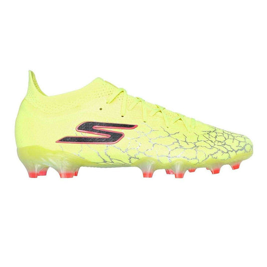 Yellow-Black - Front - Skechers Mens Crackle Effect Firm Ground Football Boots