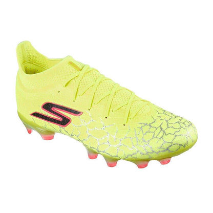 Yellow-Black - Pack Shot - Skechers Mens Crackle Effect Firm Ground Football Boots