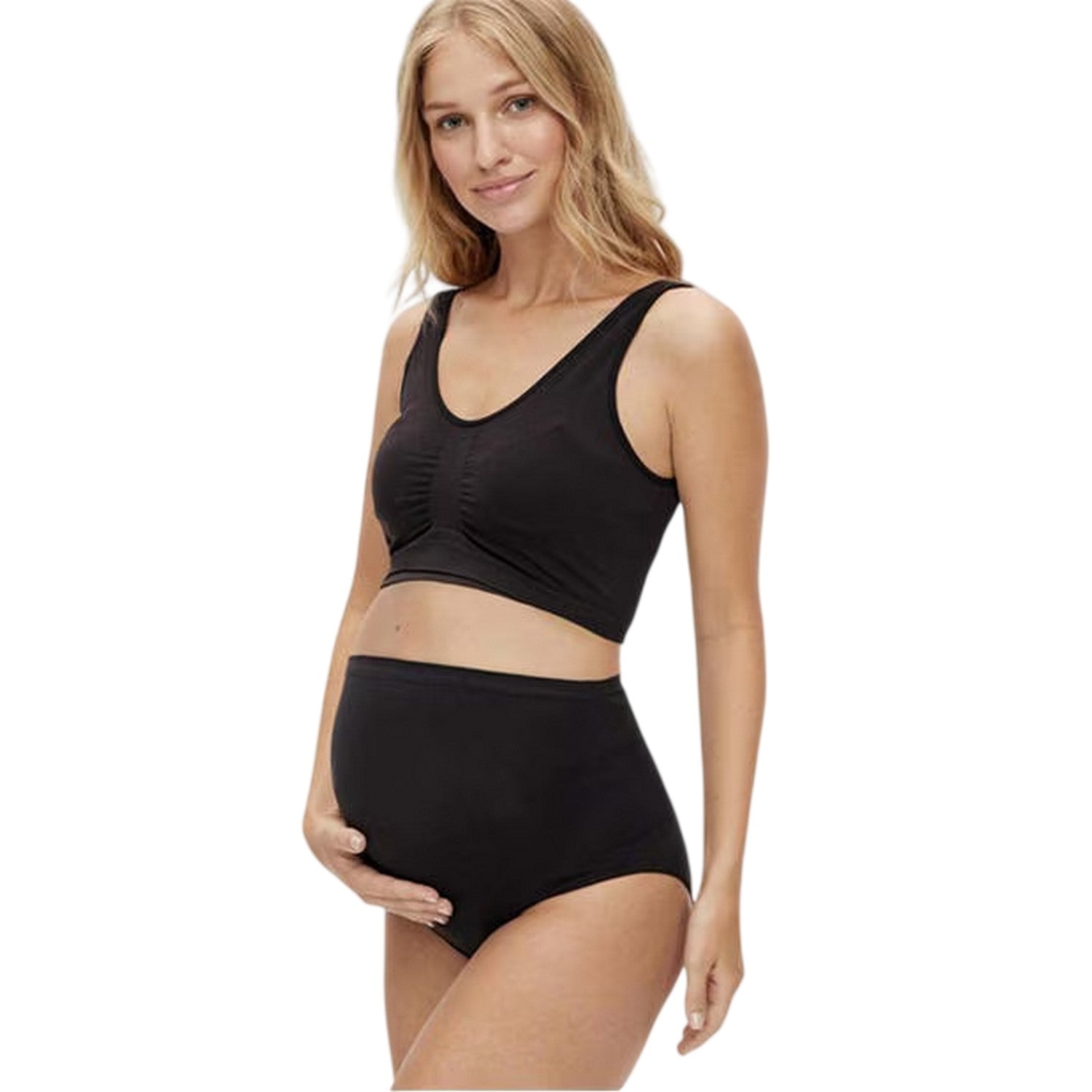 Black - Back - Mamalicious Womens-Ladies High Waist Briefs (Pack of 2)