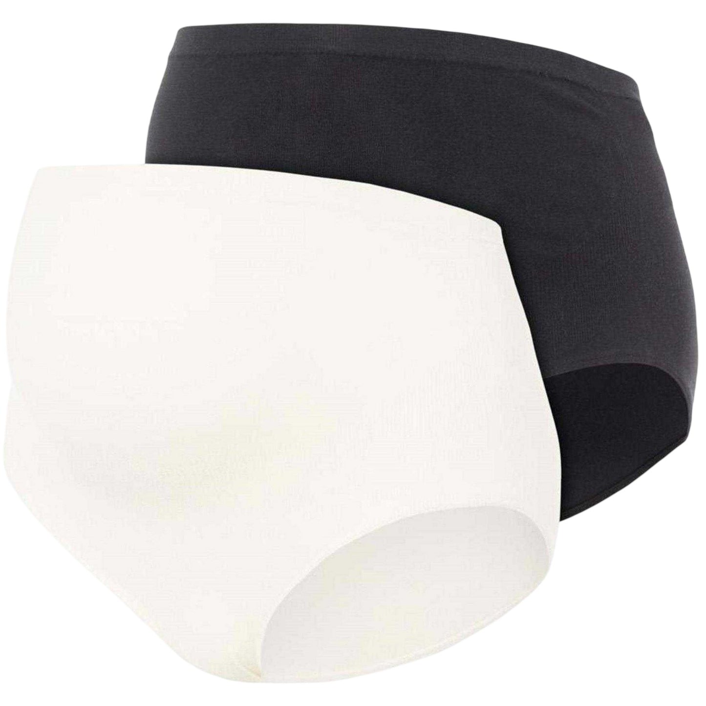Black-White - Front - Mamalicious Womens-Ladies High Waist Briefs (Pack of 2)