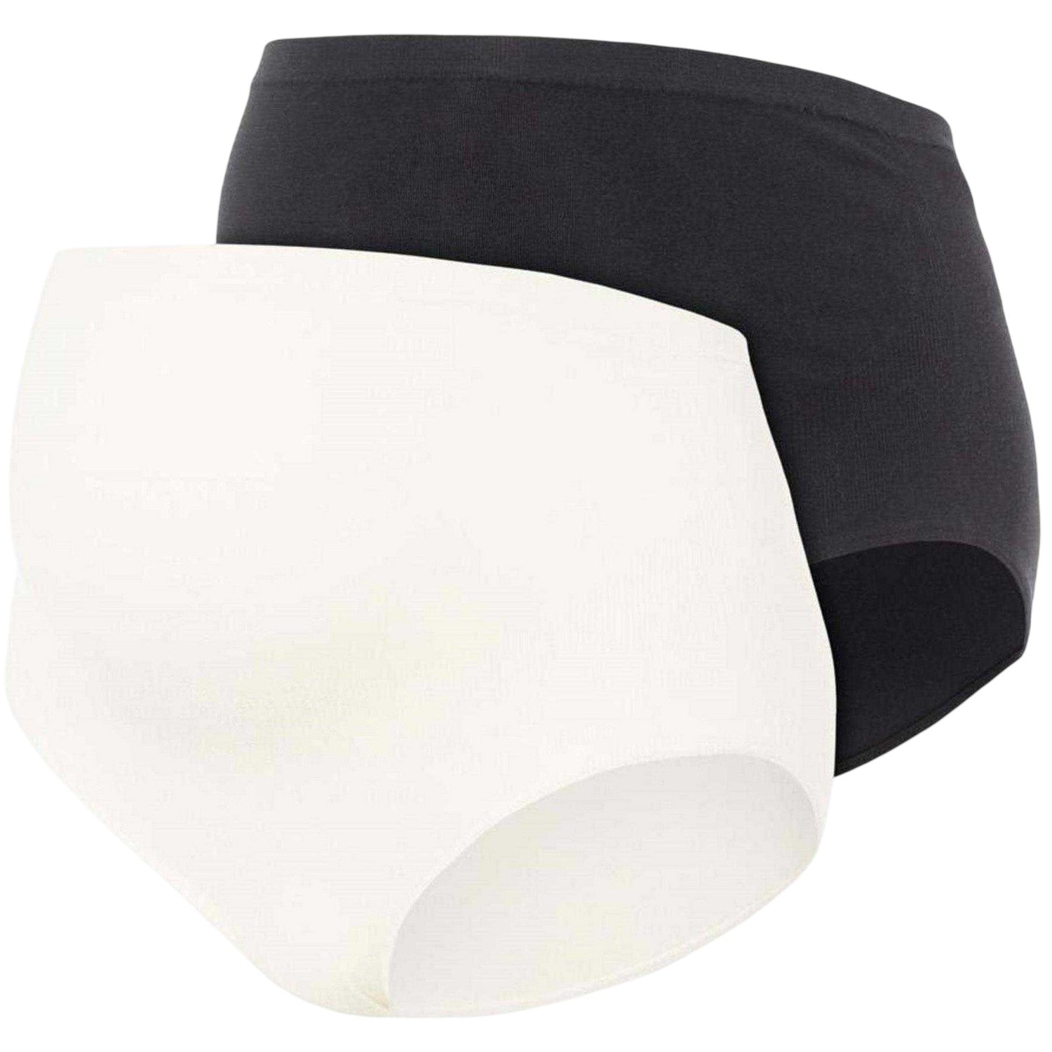 Black-White - Front - Mamalicious Womens-Ladies High Waist Briefs (Pack of 2)