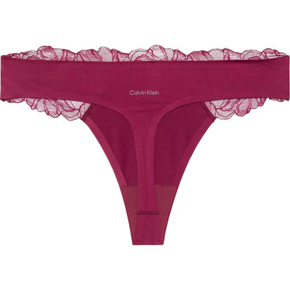 Pink - Back - Calvin Klein Womens-Ladies Lace Thong