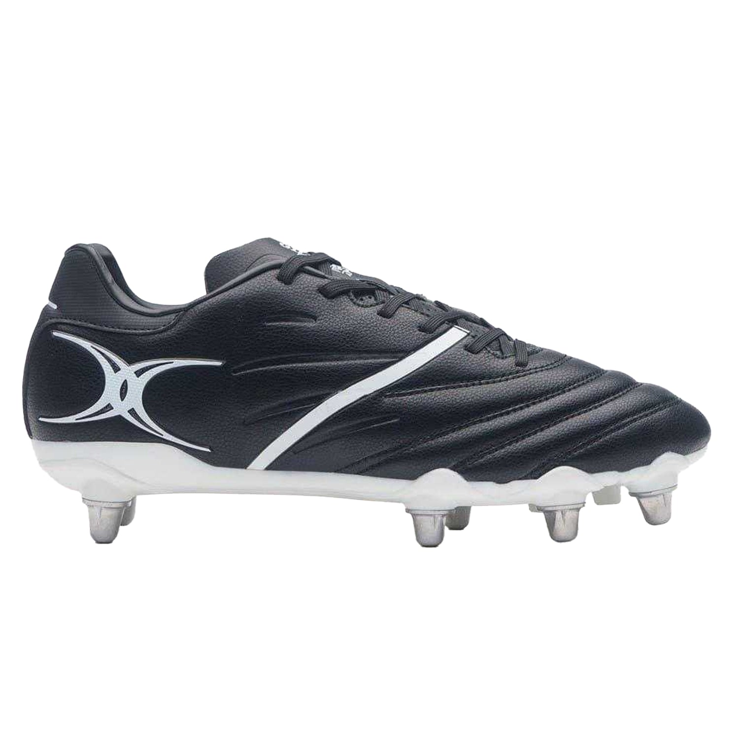 Black-White - Front - Gilbert Unisex Adult Sidestep X20 Soft Ground Football Boots
