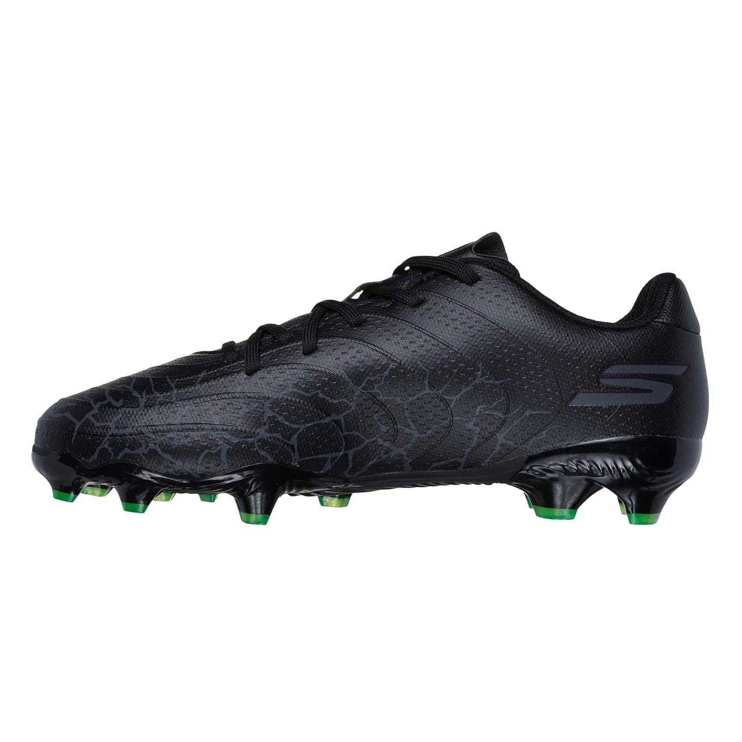 Black-Silver - Back - Skechers Childrens-Kids Flat Firm Ground Football Boots