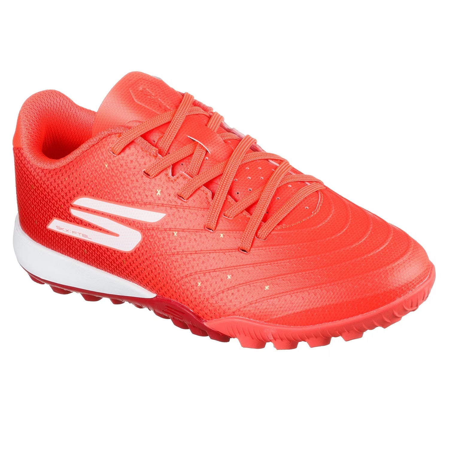 Red-Gold - Pack Shot - Skechers Childrens-Kids Flat Firm Ground Football Boots