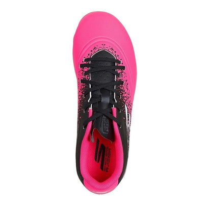 Black-Pink - Side - Skechers Childrens-Kids Razor Firm Ground Football Boots