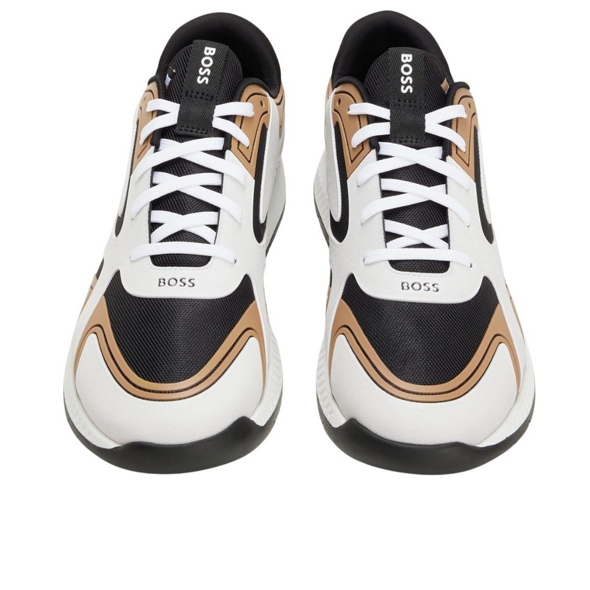 Beige - Lifestyle - Boss Mens Titanium Leather Running Trainers
