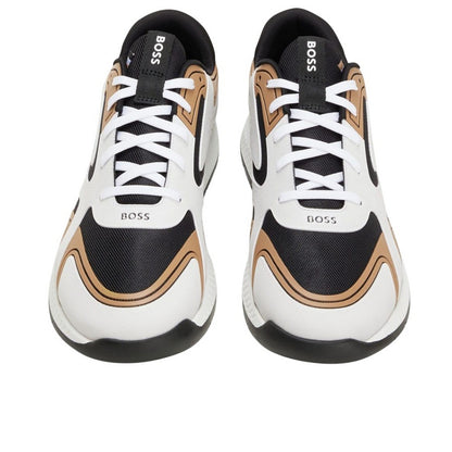 Beige - Lifestyle - Boss Mens Titanium Leather Running Trainers