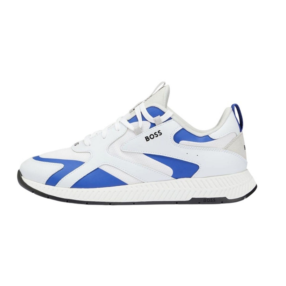 White - Back - Boss Mens Titanium Leather Running Trainers