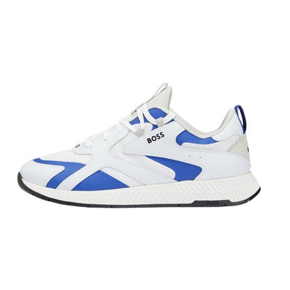 White - Back - Boss Mens Titanium Leather Running Trainers