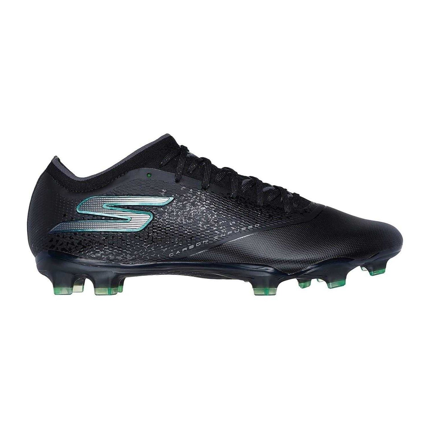 Black-Silver - Front - Skechers Mens Razor Elite Firm Ground Football Boots