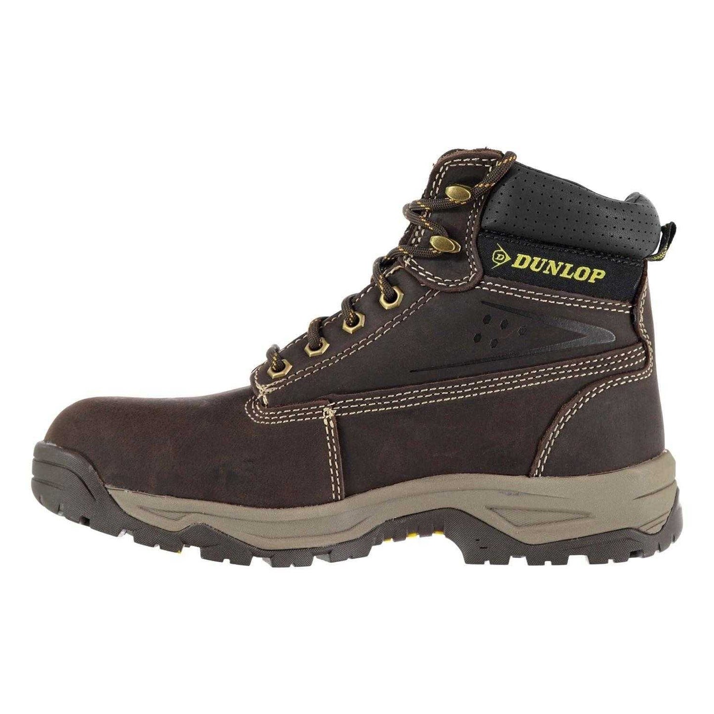 Brown - Back - Dunlop Mens Nubuck Steel Toe Cap Safety Boots