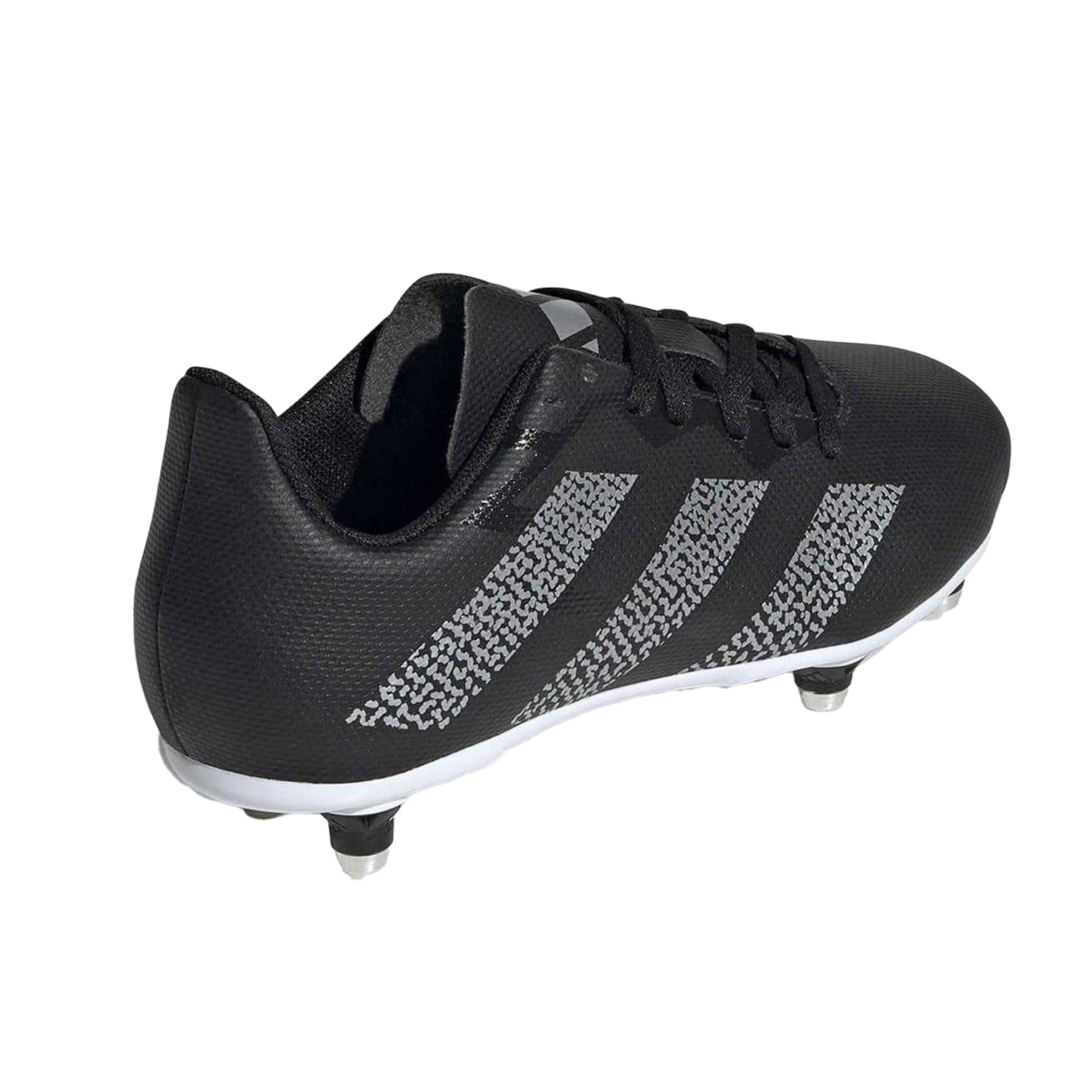 Black-Silver - Back - Adidas Childrens-Kids SG Synthetic Cleated Soft Ground Rugby Boots