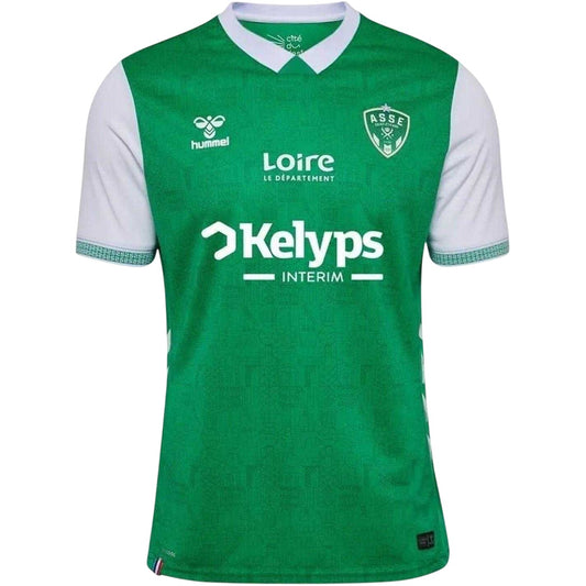 Green - Front - Hummel Mens 2025-2026 AS Saint-Étienne Home Shirt