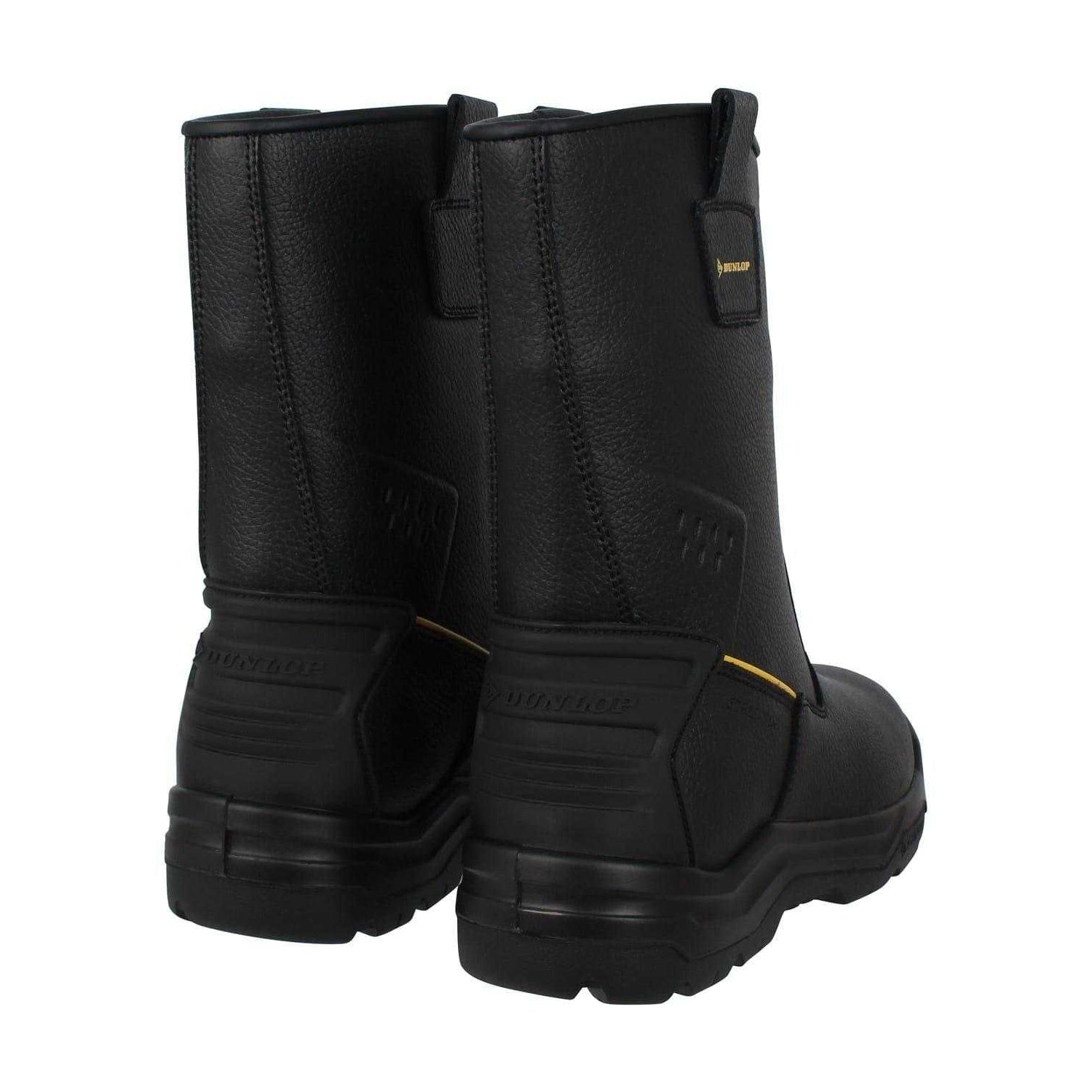Black - Back - Dunlop Mens Leather Steel Toe Cap Safety Boots