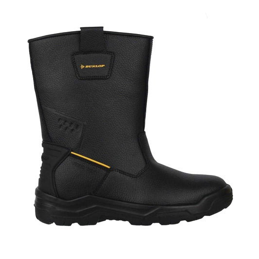 Black - Front - Dunlop Mens Leather Steel Toe Cap Safety Boots