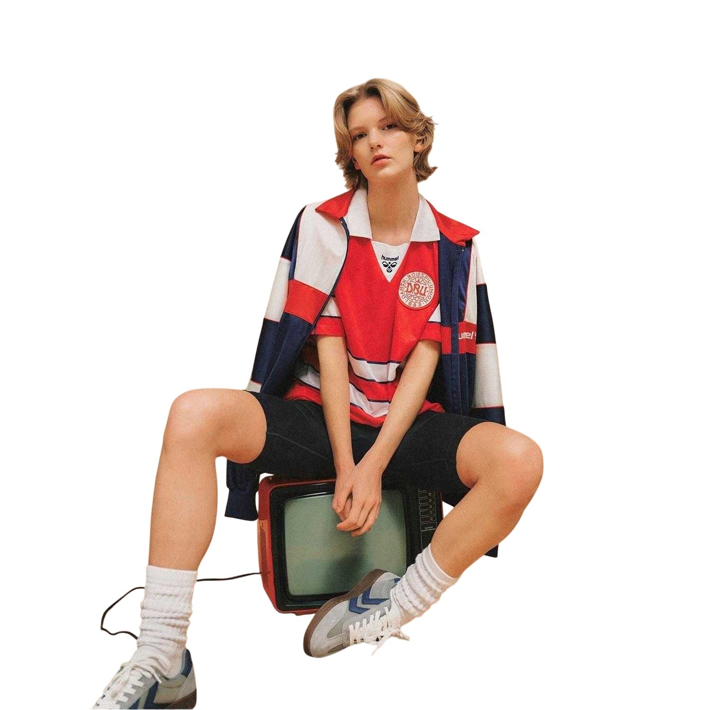 Red-White - Side - Hummel Unisex Adult 1988 Denmark Football Shirt