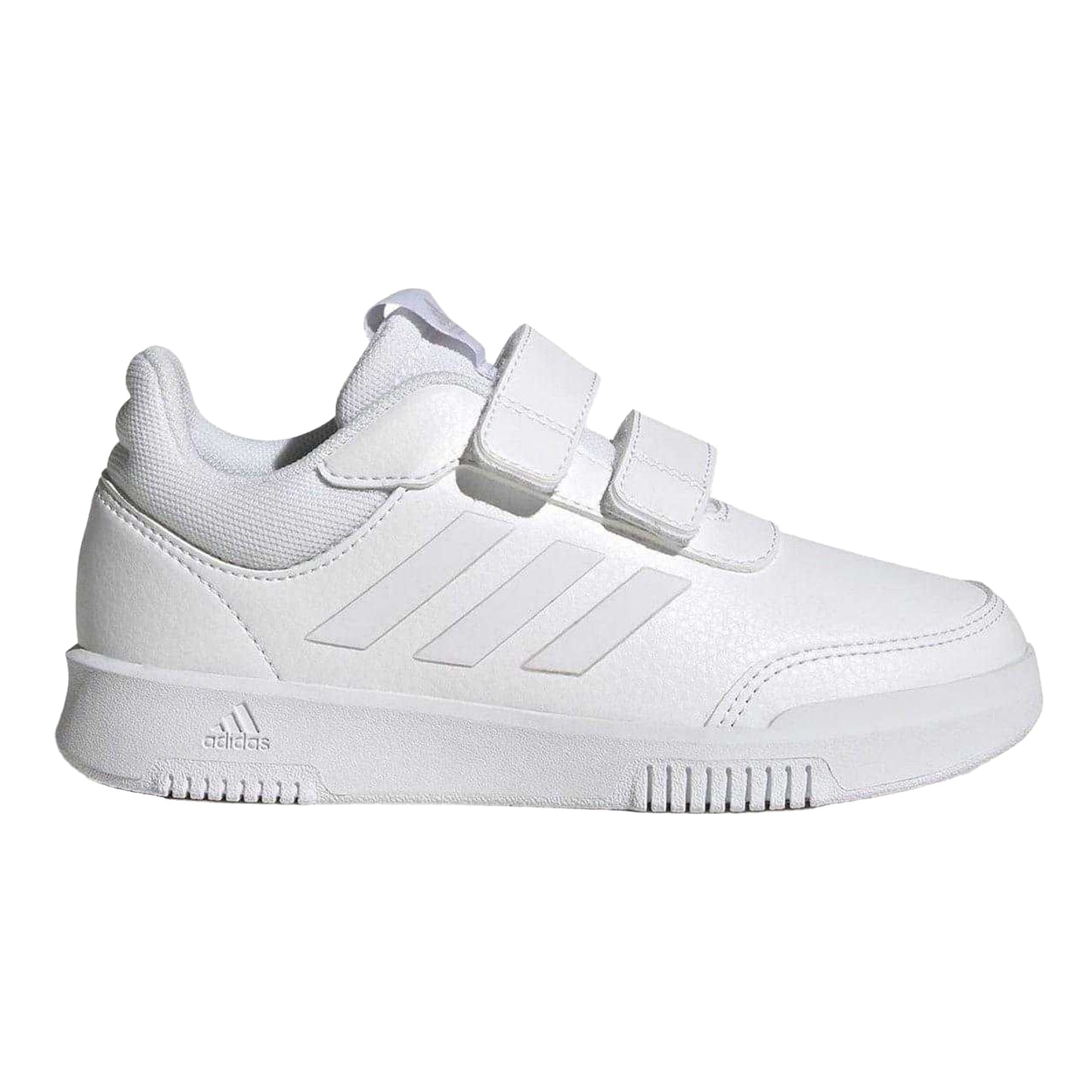 White - Front - Adidas Childrens-Kids Tensaur 3 Stripes Shoes