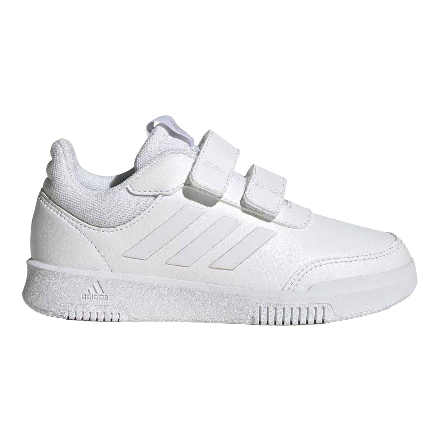 White - Front - Adidas Childrens-Kids Tensaur 3 Stripes Shoes