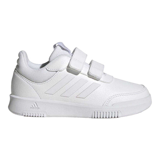 White - Front - Adidas Childrens-Kids Tensaur 3 Stripes Shoes