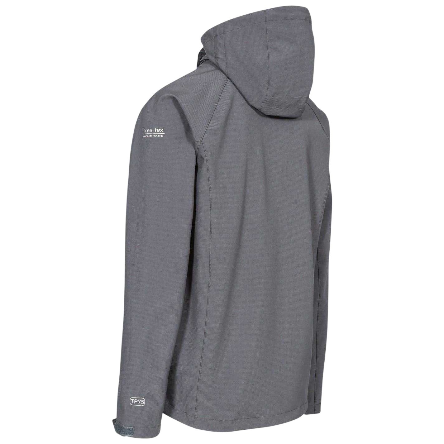 Carbon - Back - Trespass Mens Nider Hooded Soft Shell Jacket