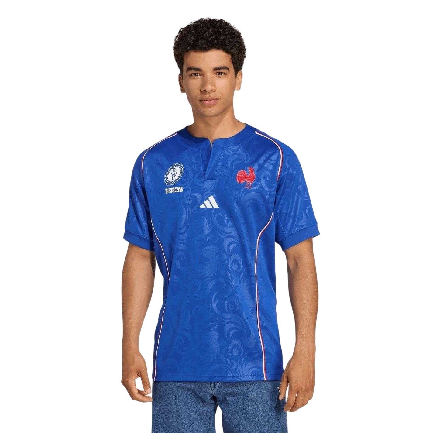 Team Royal Blue - Side - Adidas Unisex Adult 2025 France FFR Home Shirt