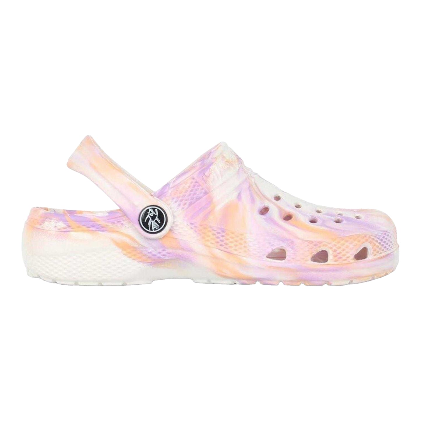 Grey Pink Marble - Front - Hot Tuna Childrens-Kids Ventilated Clogs