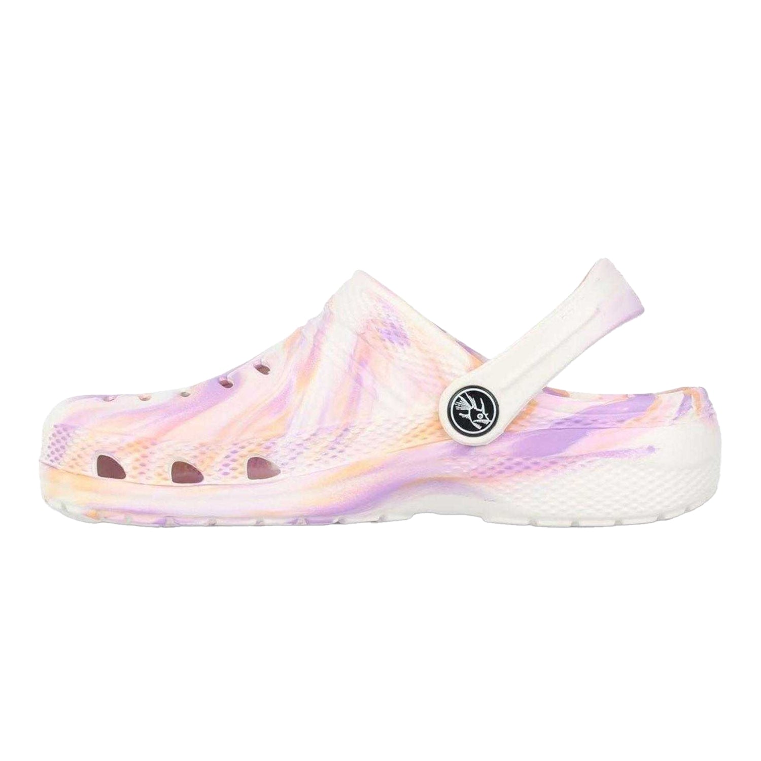 Grey Pink Marble - Side - Hot Tuna Childrens-Kids Ventilated Clogs