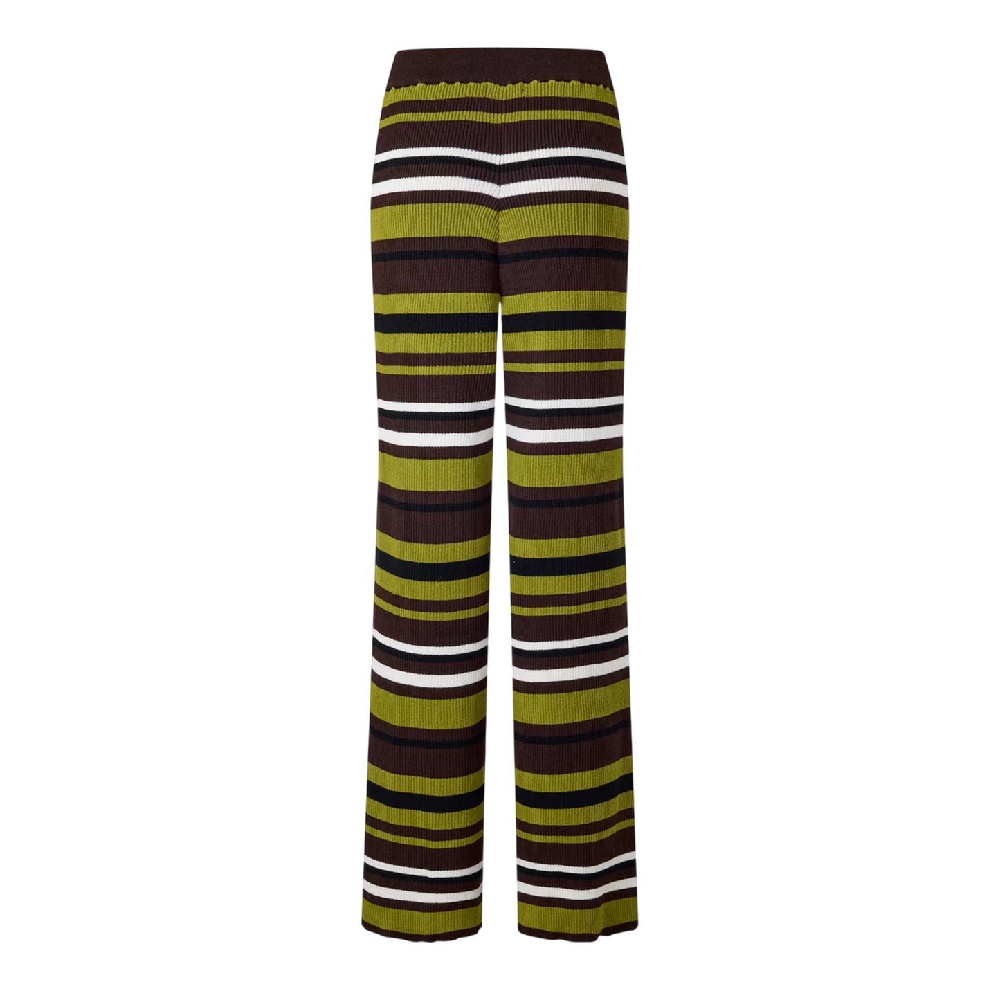 Multicoloured - Back - I Saw It First Womens-Ladies Knitted Striped Wide Leg Trousers