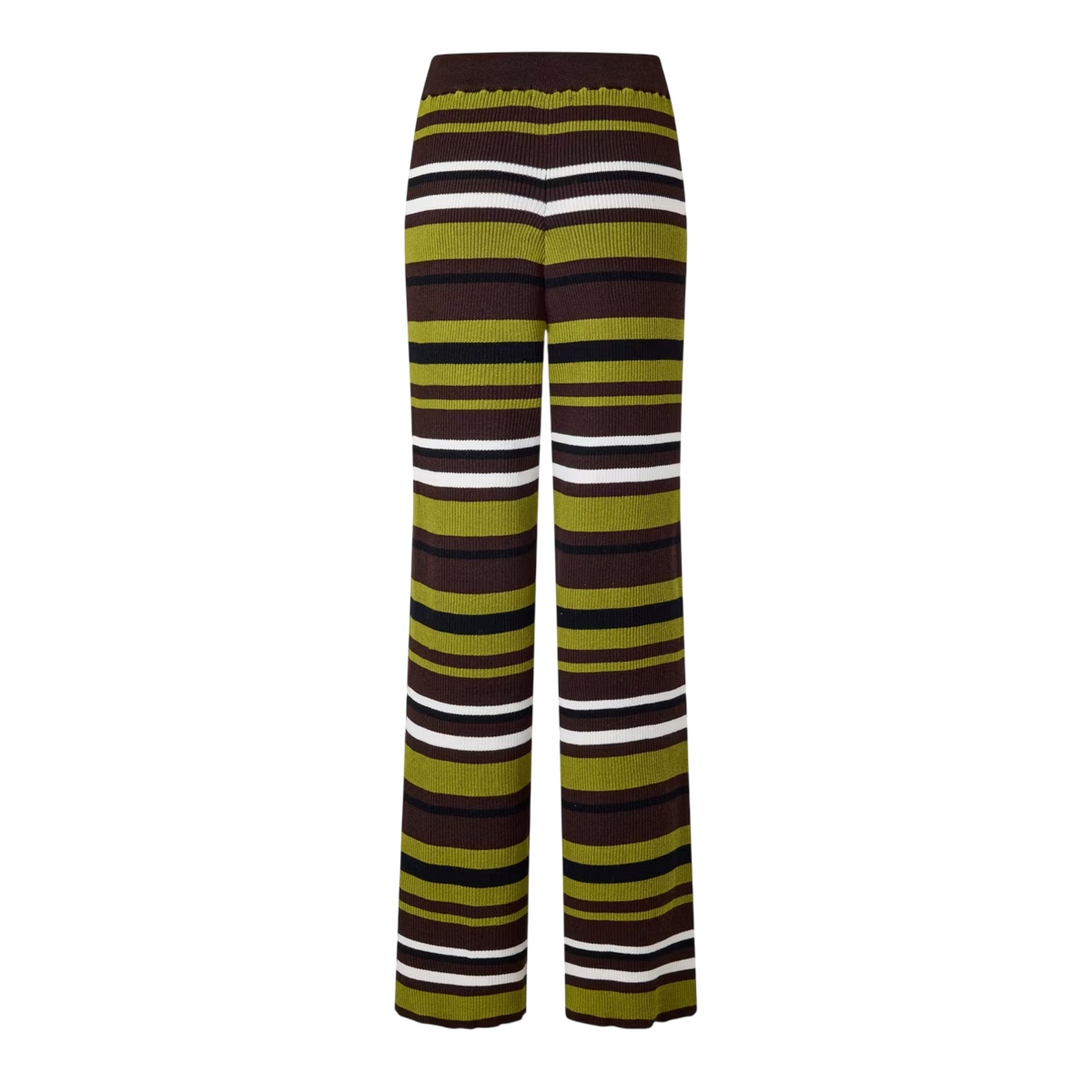 Multicoloured - Back - I Saw It First Womens-Ladies Knitted Striped Wide Leg Trousers