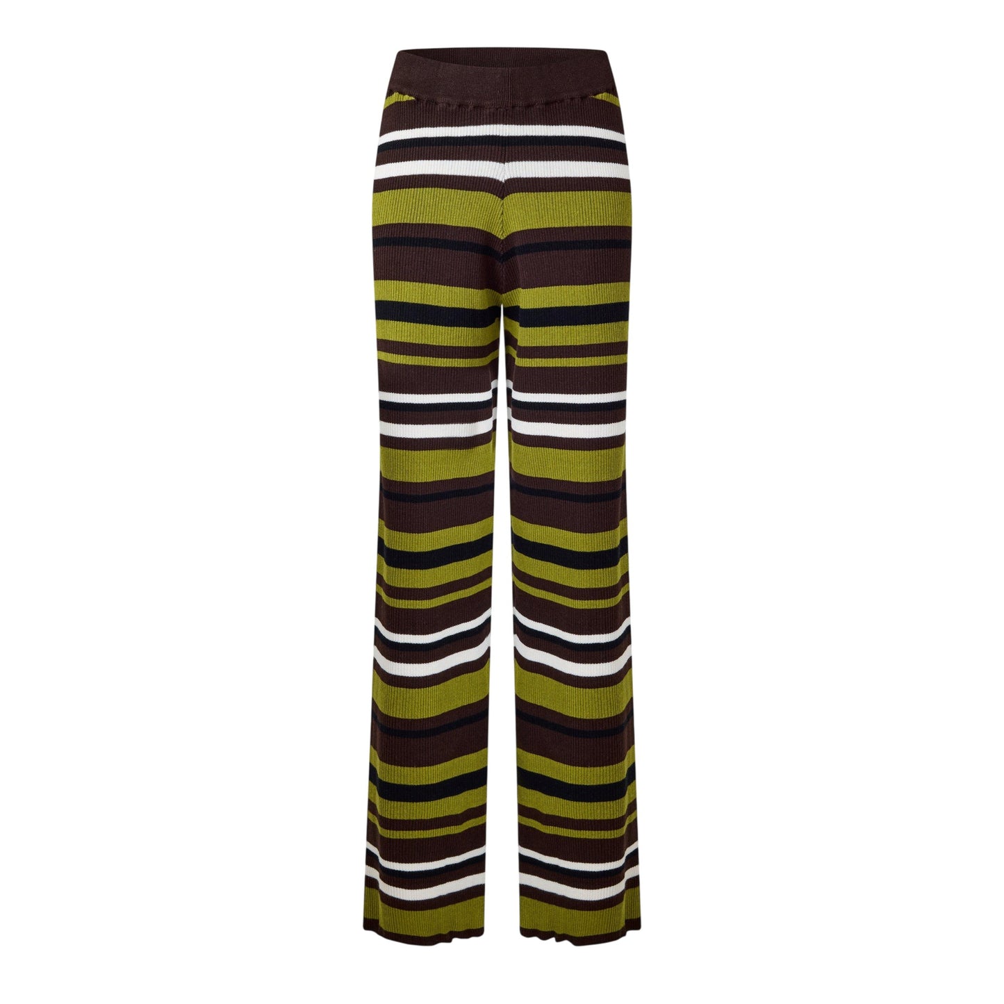 Multicoloured - Front - I Saw It First Womens-Ladies Knitted Striped Wide Leg Trousers