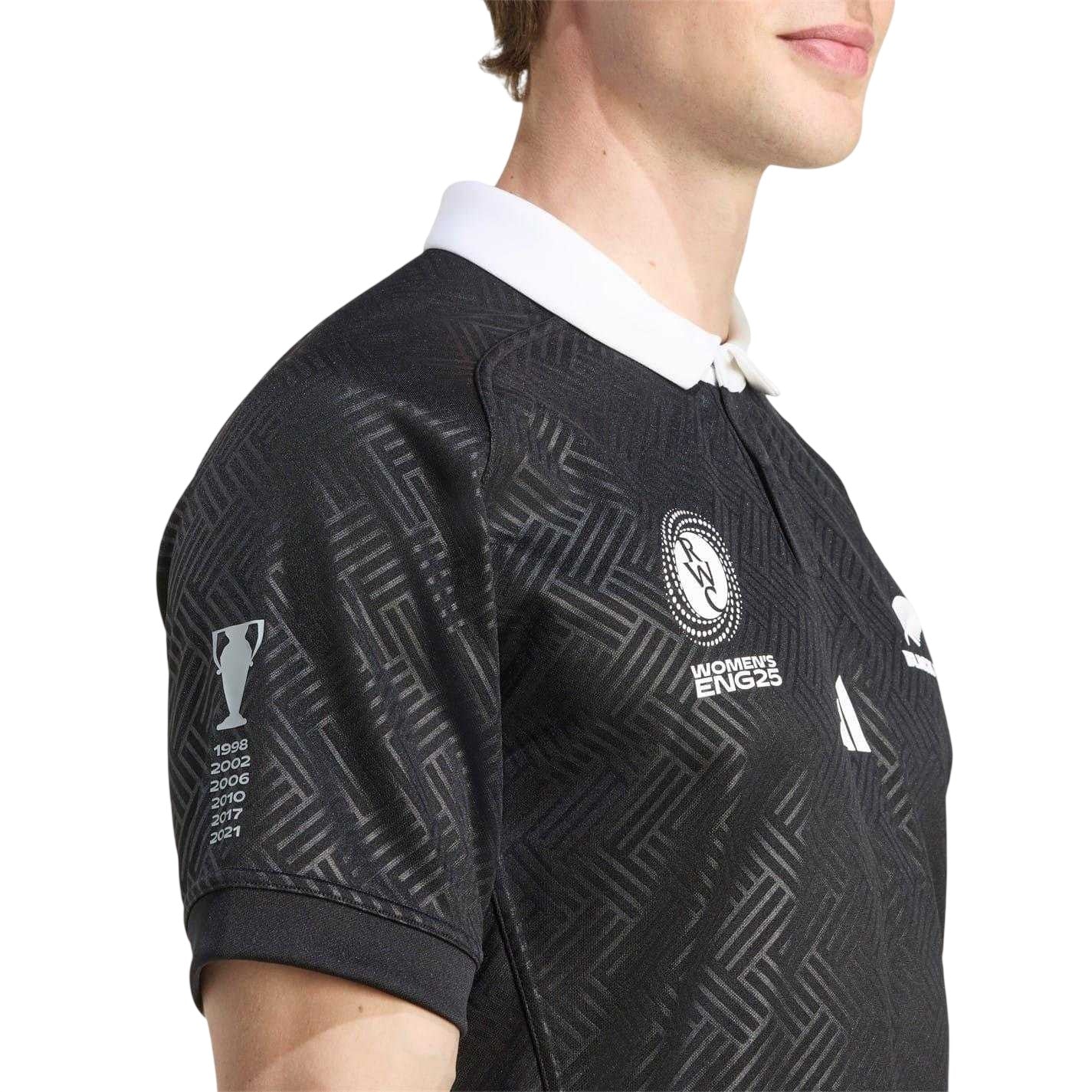 All Black - Pack Shot - Adidas Mens 2025 Black Ferns Rugby Jersey