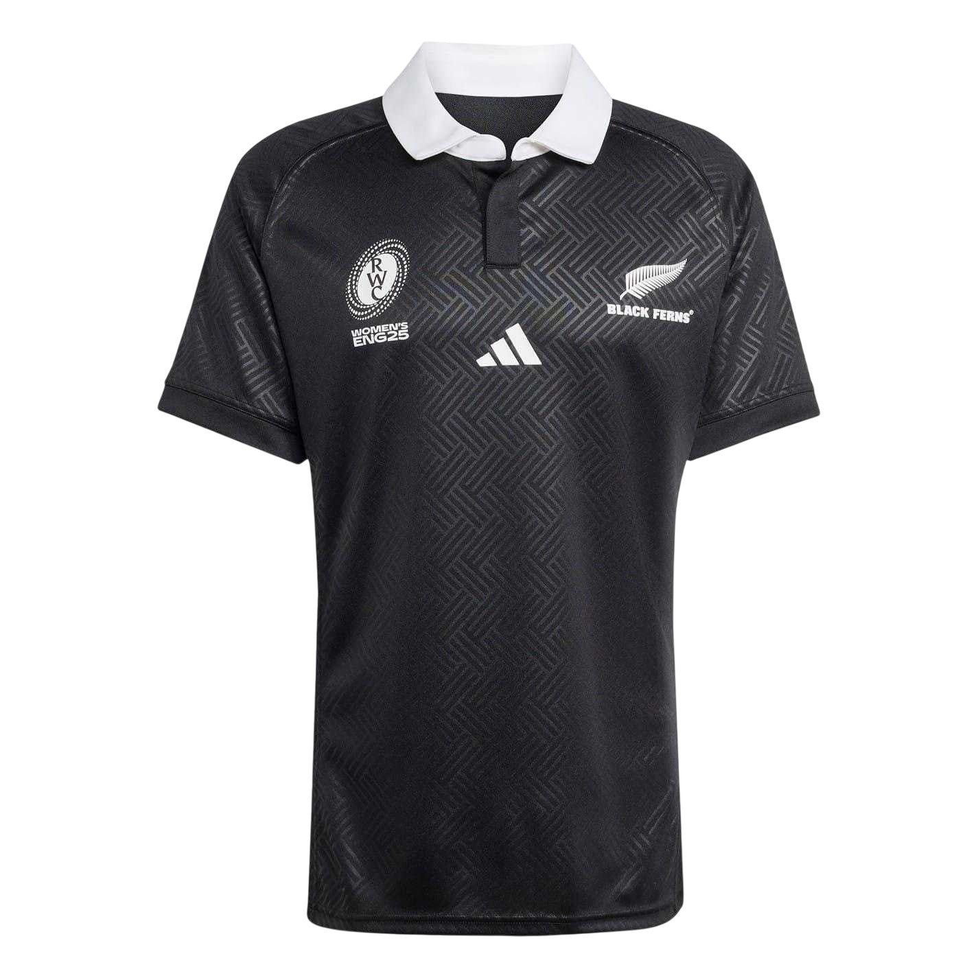 All Black - Front - Adidas Mens 2025 Black Ferns Rugby Jersey