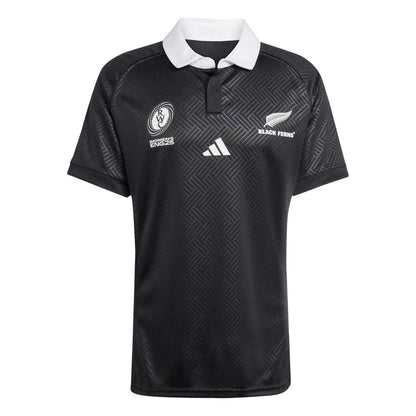 All Black - Front - Adidas Mens 2025 Black Ferns Rugby Jersey