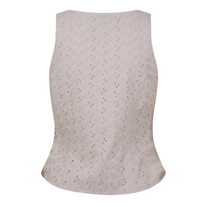 Stone - Back - Jack Wills Womens-Ladies Broderie Cotton Corset Top
