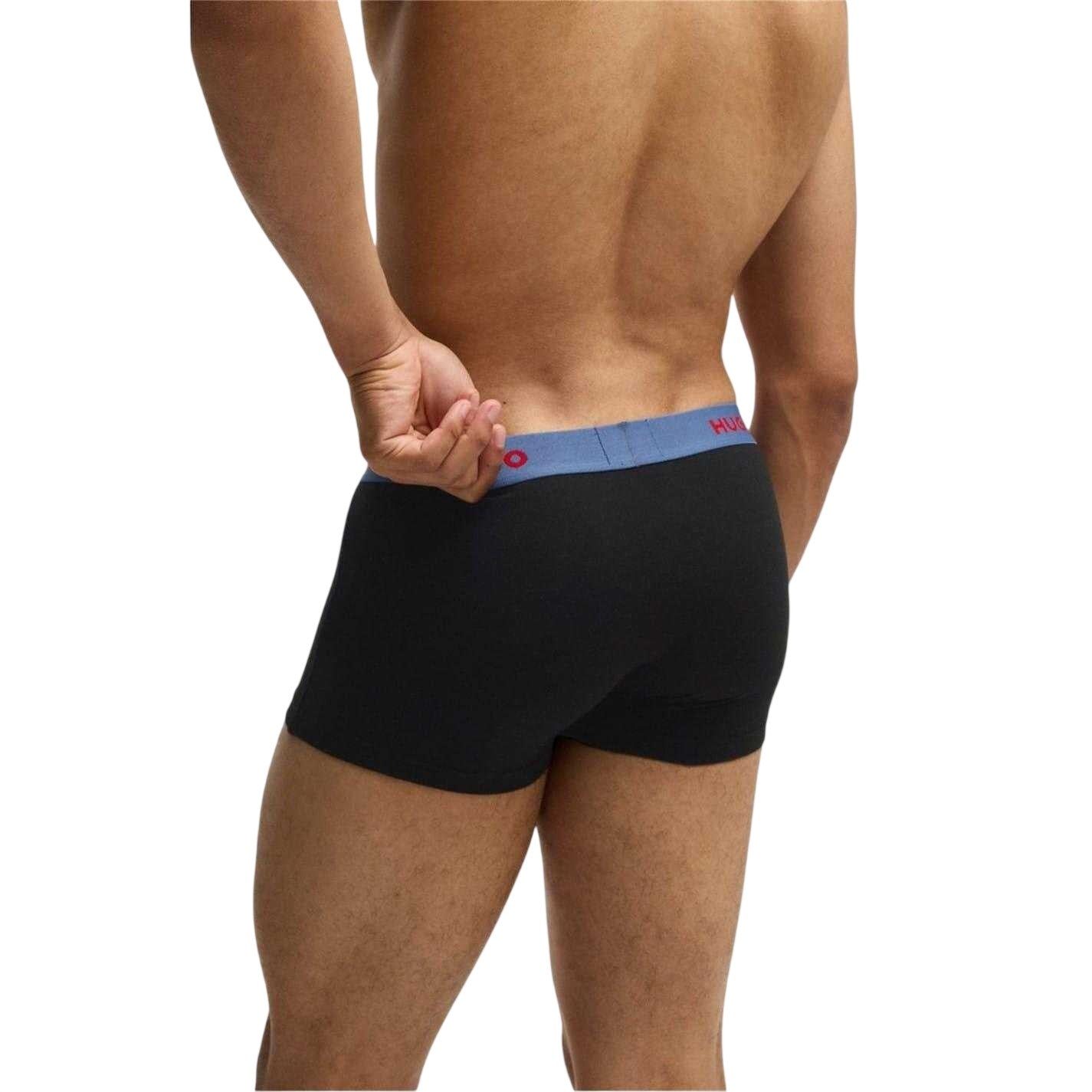Black - Lifestyle - Hugo Mens Logo Boxer Briefs (Pack of 3)