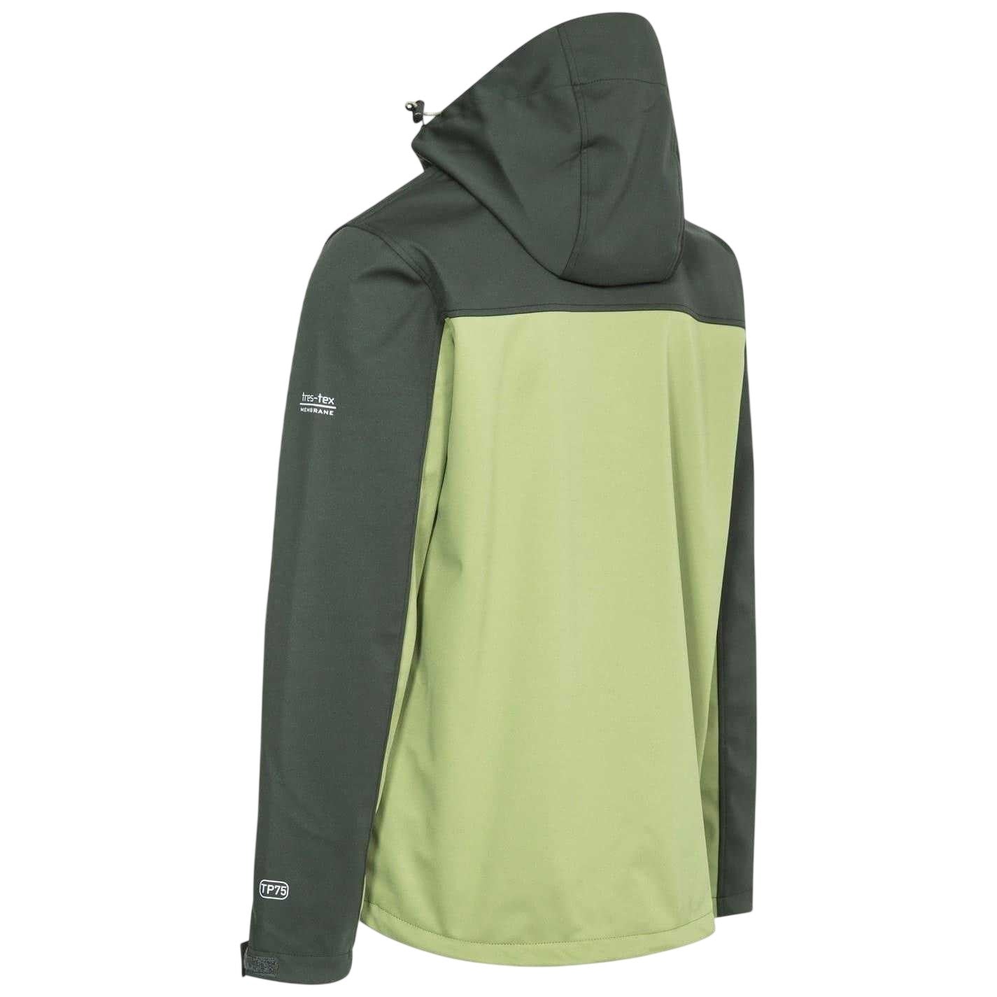 Olive - Front - Trespass Mens Palin Colour Block Soft Shell Jacket