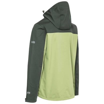 Olive - Front - Trespass Mens Palin Colour Block Soft Shell Jacket