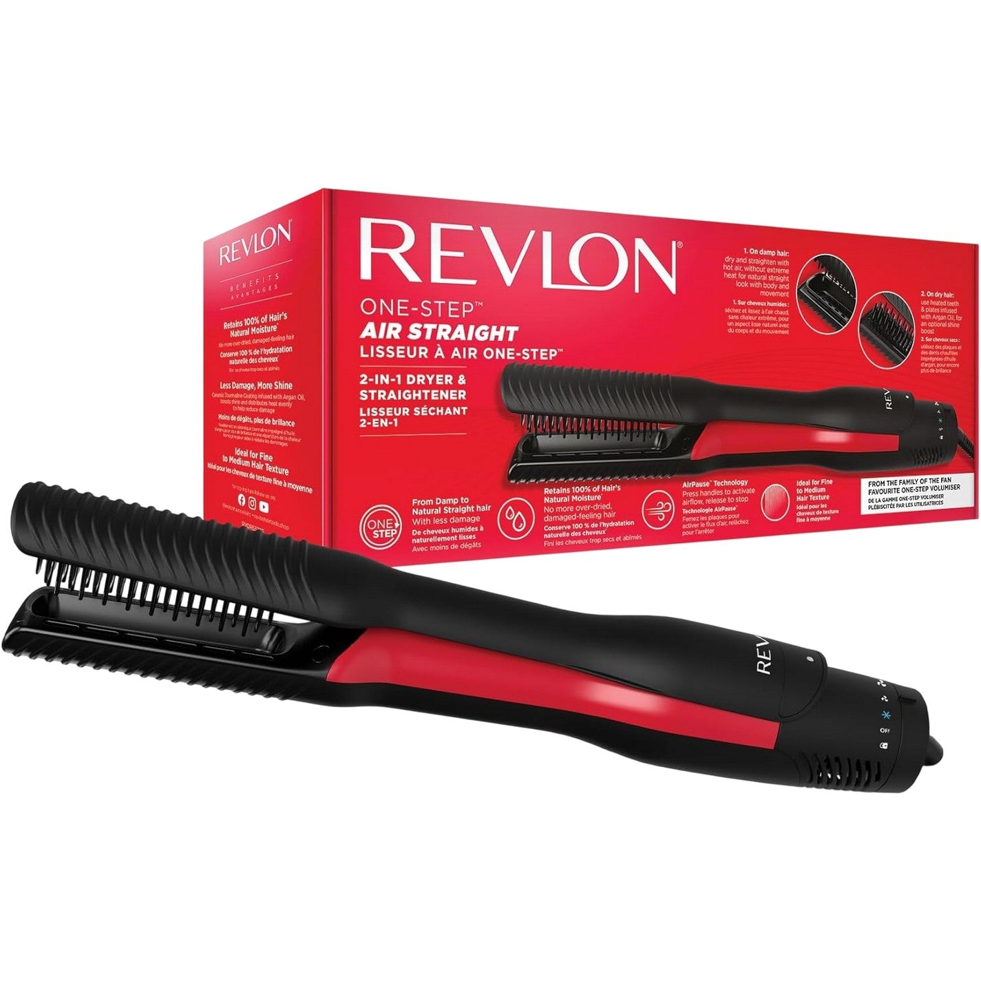Black - Lifestyle - Revlon 2 in 1 Hair Dryer & Straightener (EU Plug)