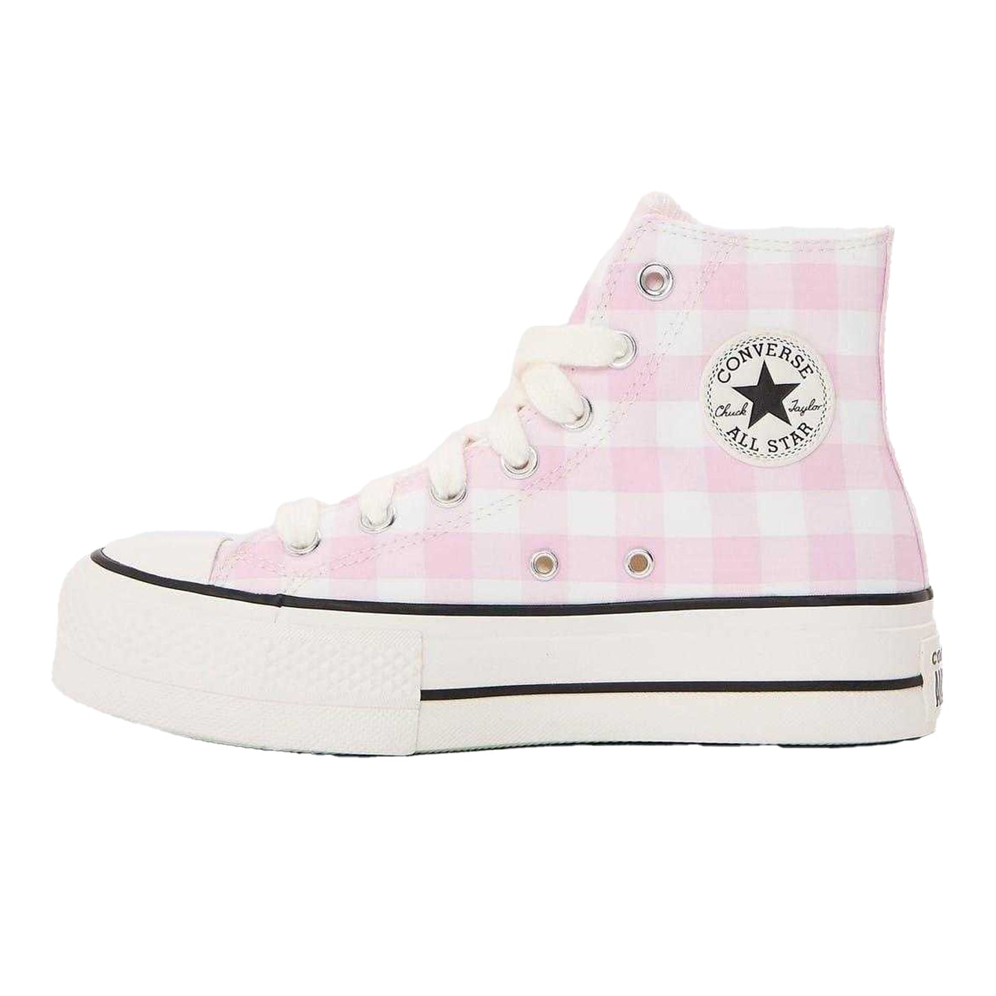 Pink - Back - Converse Womens-Ladies Chuck Classic Platform High Top Trainers