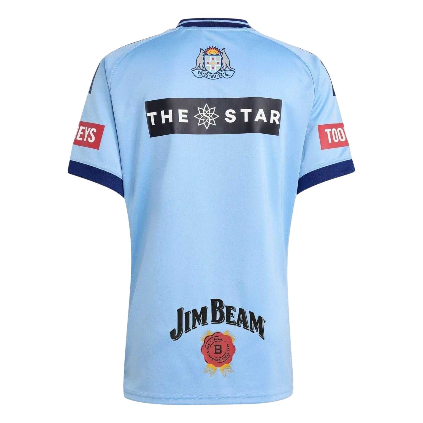 Sky Blue-Navy - Back - Adidas Mens 2025-2026 New South Wales Blues Lightweight Rugby Jersey