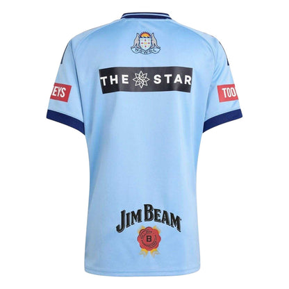 Sky Blue-Navy - Back - Adidas Mens 2025-2026 New South Wales Blues Lightweight Rugby Jersey