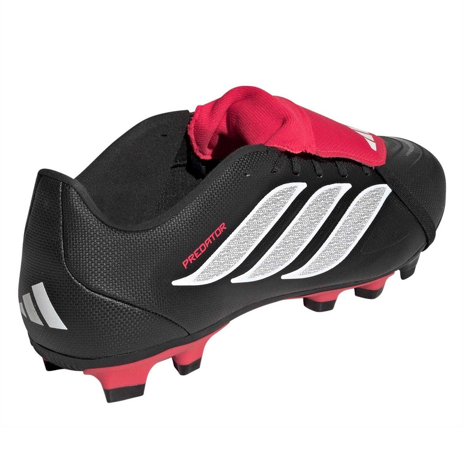 Black-Red - Back - Adidas Mens Predator Firm Ground Football Boots