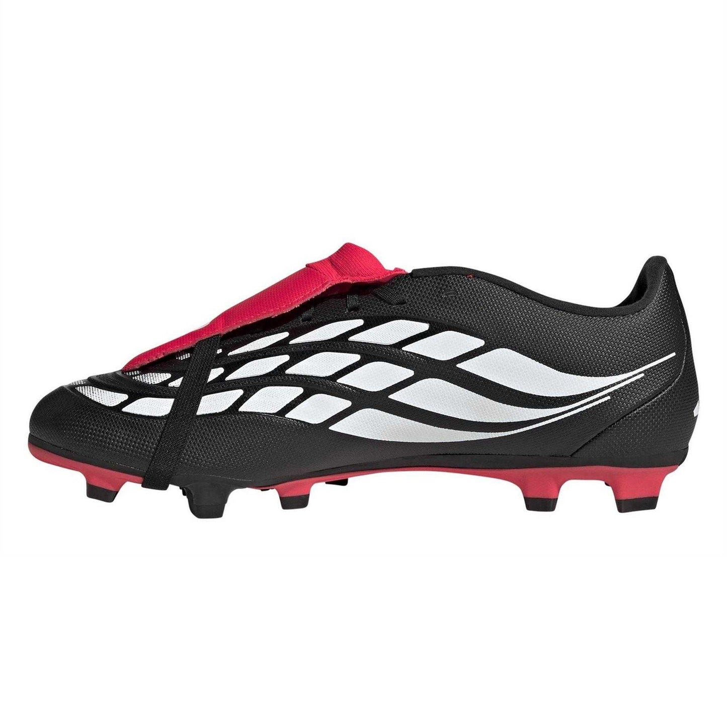 Black-Red - Side - Adidas Mens Predator Firm Ground Football Boots