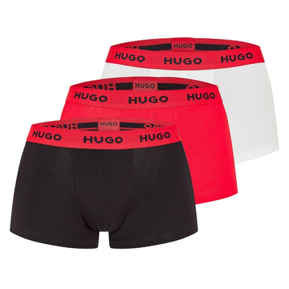Black-Red-White - Front - Hugo Mens Boxer Briefs (Pack of 3)