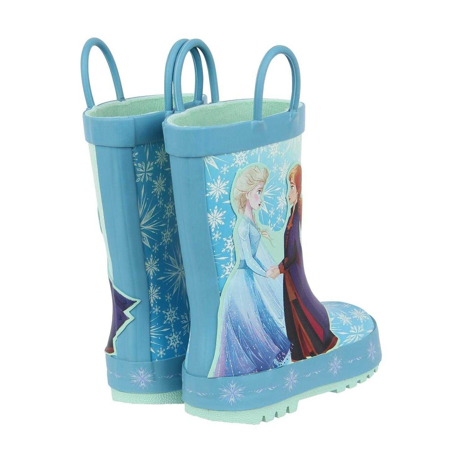 Blue - Back - Frozen Childrens-Kids Wellington Boots