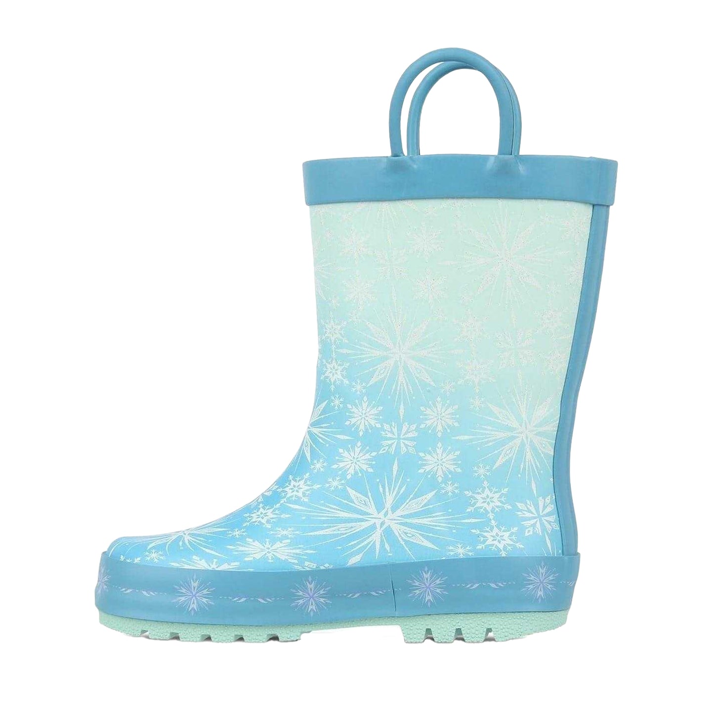 Blue - Side - Frozen Childrens-Kids Wellington Boots
