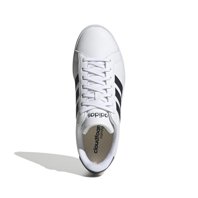 White-Black - Side - Adidas Mens Grand Court 2.0 Trainers