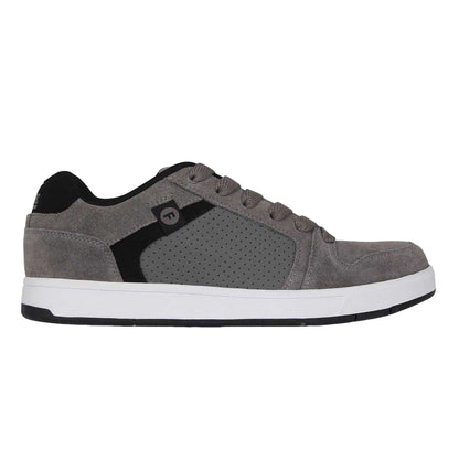 Charcoal - Front - Fabric Mens Ollie Leather Flat Skate Shoes