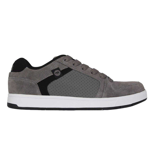 Charcoal - Front - Fabric Mens Ollie Leather Flat Skate Shoes